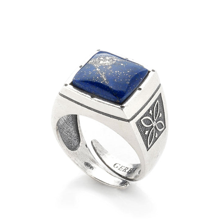 Gerba Chevalier Ring with Blue Lapis Stone Space Man Woman