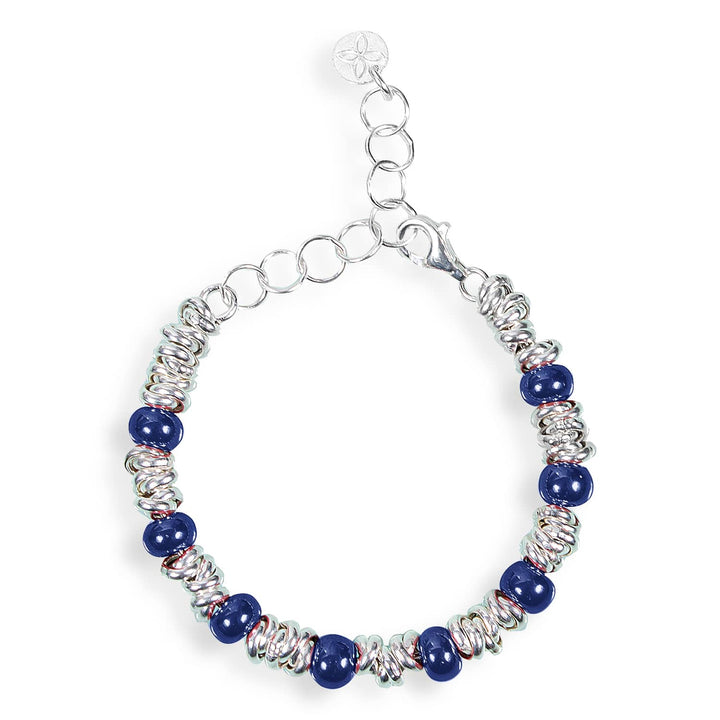 Baby Bond Bracelet Silver and Blue Ceramic Stones