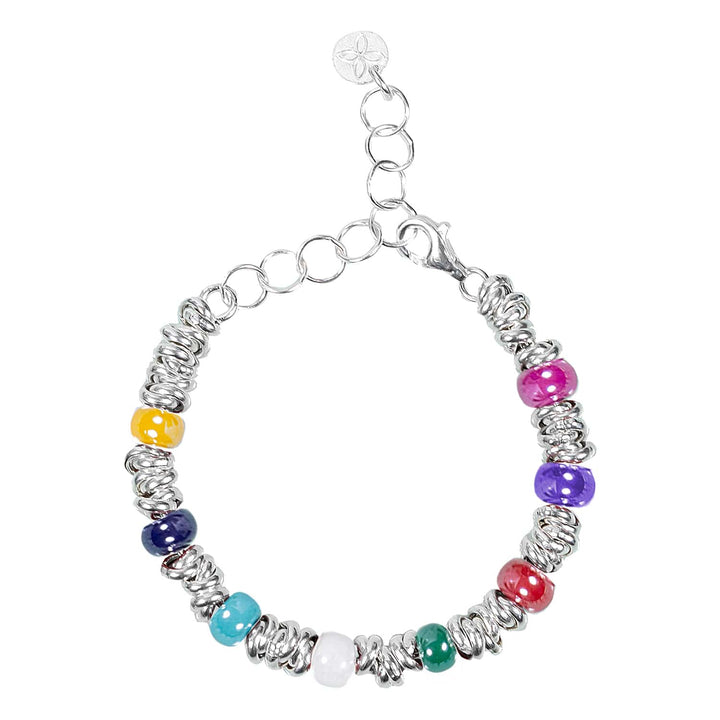 Baby Bond Bracelet Silver and Multicolor Ceramic Stones