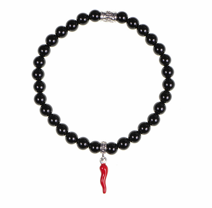 Bracciale Horn Nero cornetto vari colori occhio di tigre uomo donna
