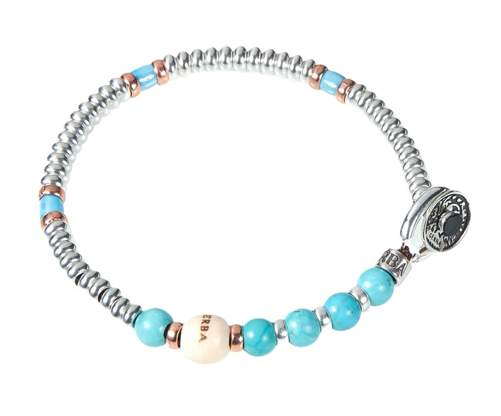 Bracelet Gerba Mon Amour Silver and pearls Turquoise stone man woman